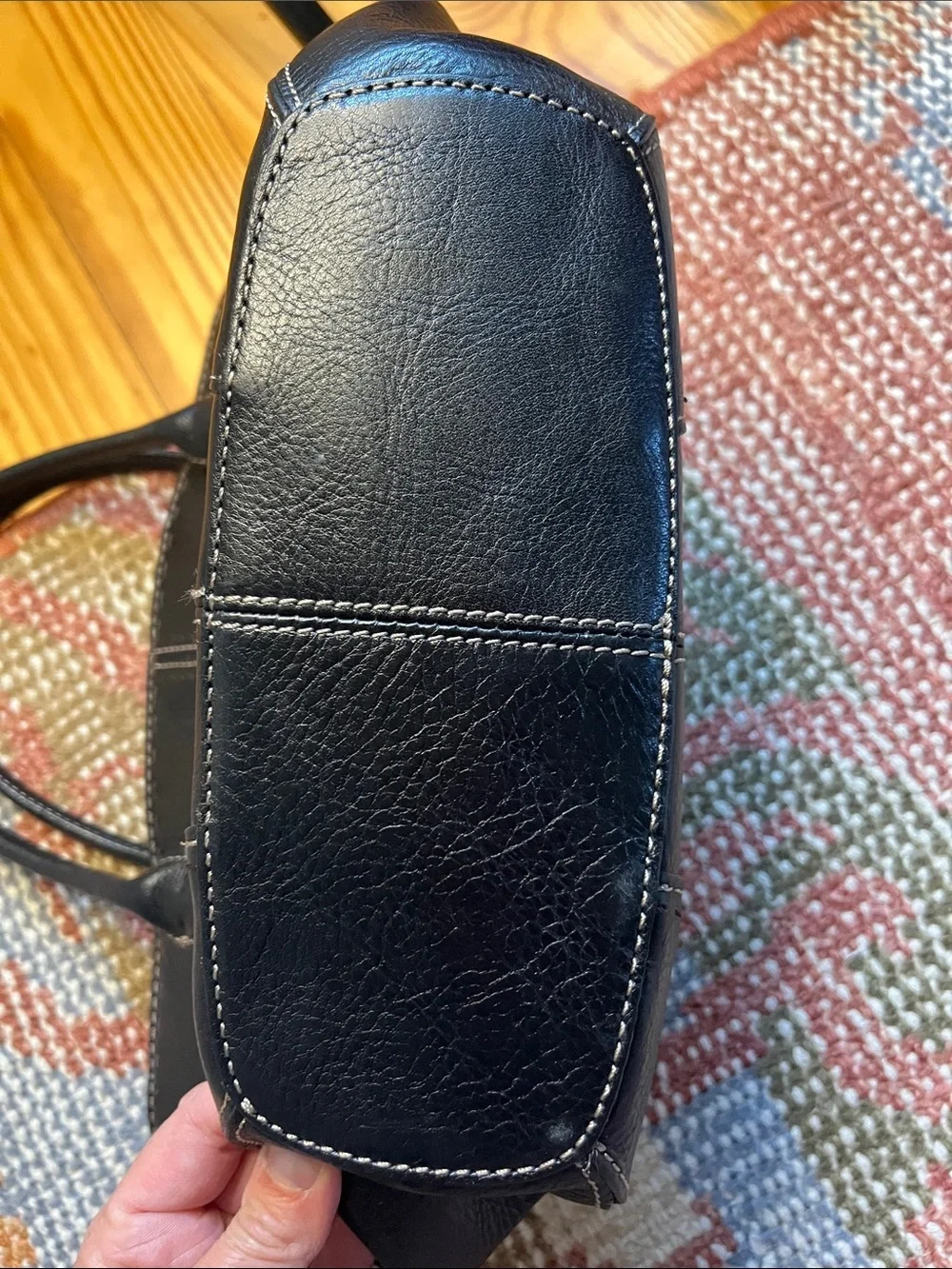 Vintage Fossil Sedona Small Black Leather Satchel Bag ZB9018 EUC Like New